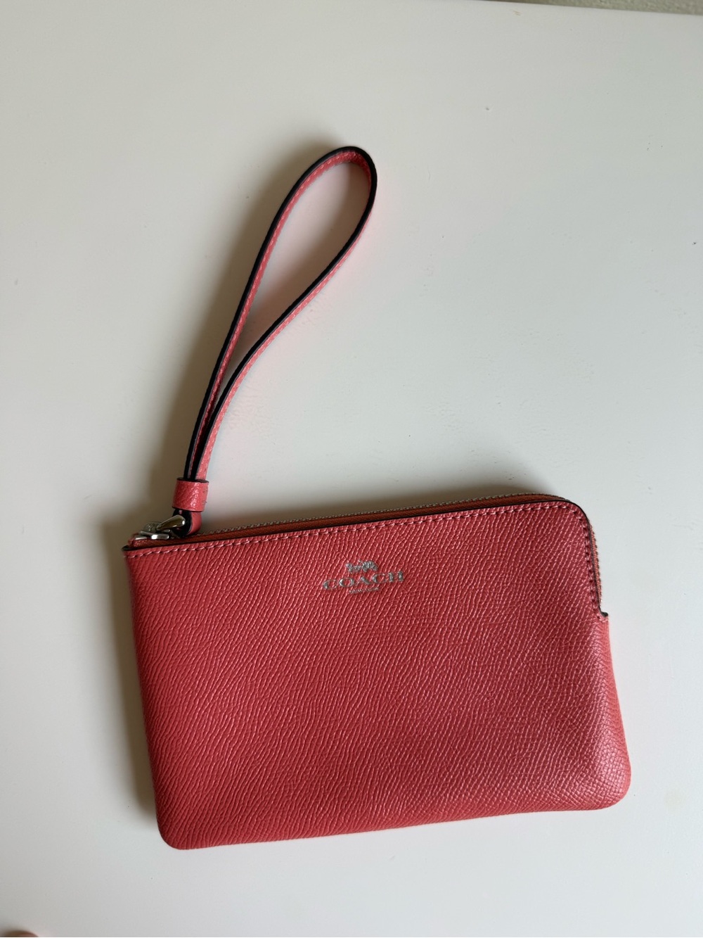 Coach Coral Leather Wristlet Pouch